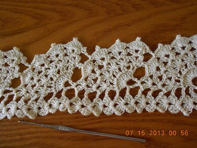 Crochet Orilla Abanicos Grandes