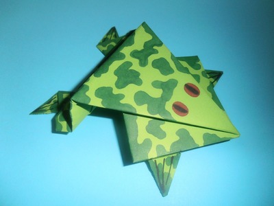 CURSO DE PAPIROFLEXIA gratis 2. Rana saltarina de papel, Tutorial origami frog. DIY