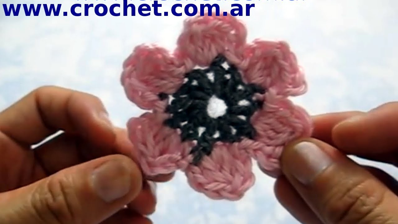 Flor N° 10 en tejido crochet tutorial paso a paso.