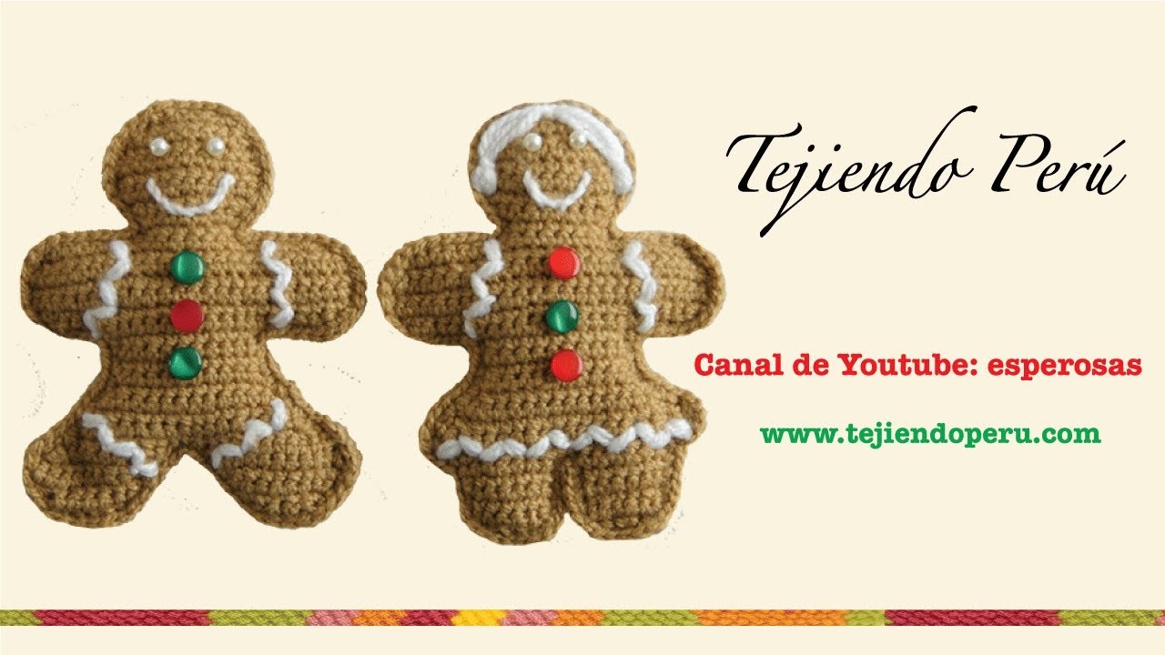 Galletas de jengibre (gingerbread cookies) en crochet