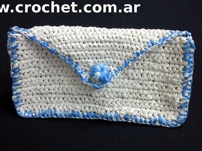 PortaCosmeticos tejido a crochet con bolsas plásticas tutorial paso a paso.