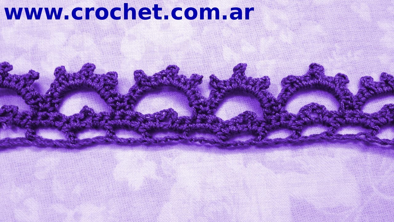 Puntilla N° 45 en tejido crochet tutorial paso a paso.