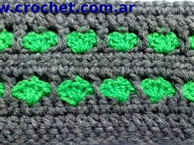 Punto fantasía N° 2 en tejido crochet tutorial paso a paso.