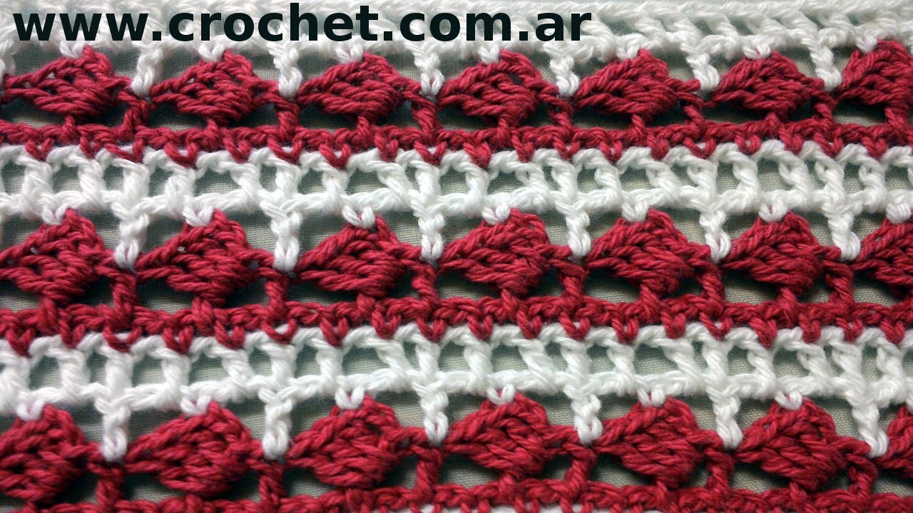 Punto Fantasía N° 25 en tejido crochet tutorial paso a paso.