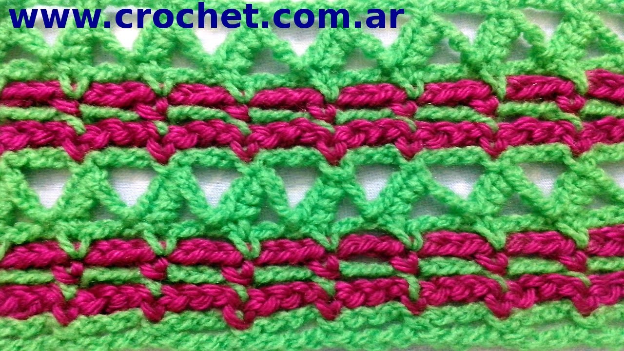 Punto fantasía N° 5 en tejido crochet tutorial paso a paso.