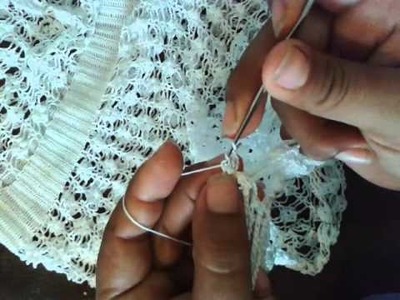 Vestido de novia hecho de crochet