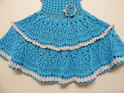 Vestido Olanes para Niña Crochet  parte 2 de 3