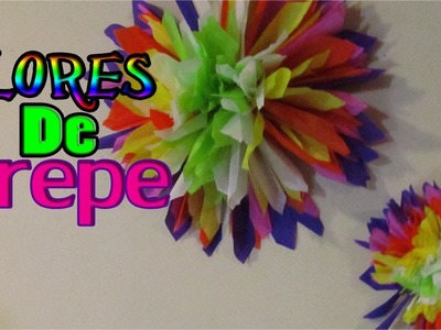 Como hacer FLORES DE CREPE!. DIY Crepe paper flowers