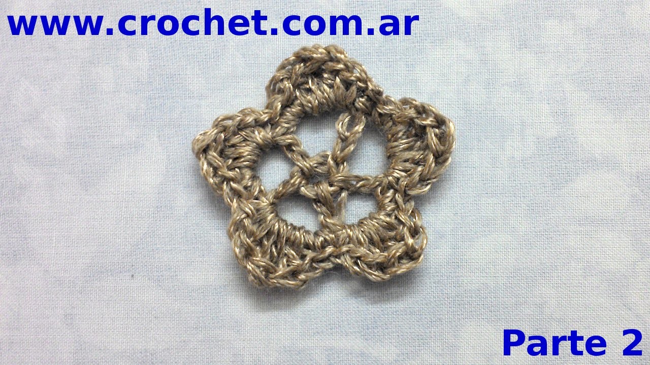 Flor N° 23l en tejido crochet tutorial paso a paso. Parte 2.