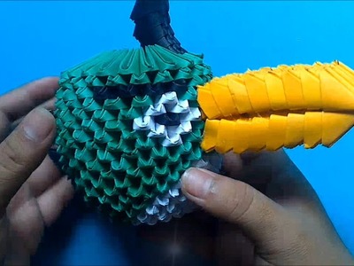 Origami 3D Angry birds (Verde)