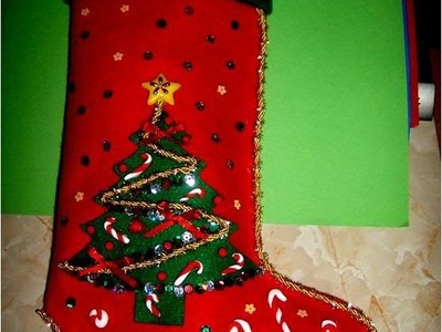 Bota Navideña con relieves escarchados - , Christmas Crafts