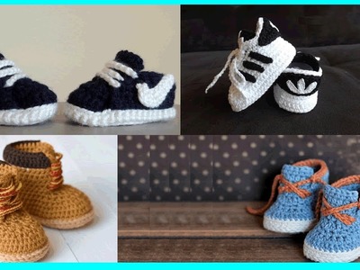 32 ideas de hermosos zapatitos para bebe niño tejidos en crochet