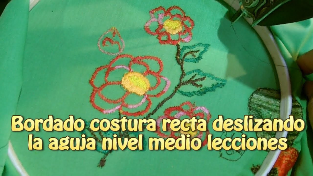 Bordado costura recta deslizando la aguja nivel medio lecciones |Creaciones y manualidades angeles
