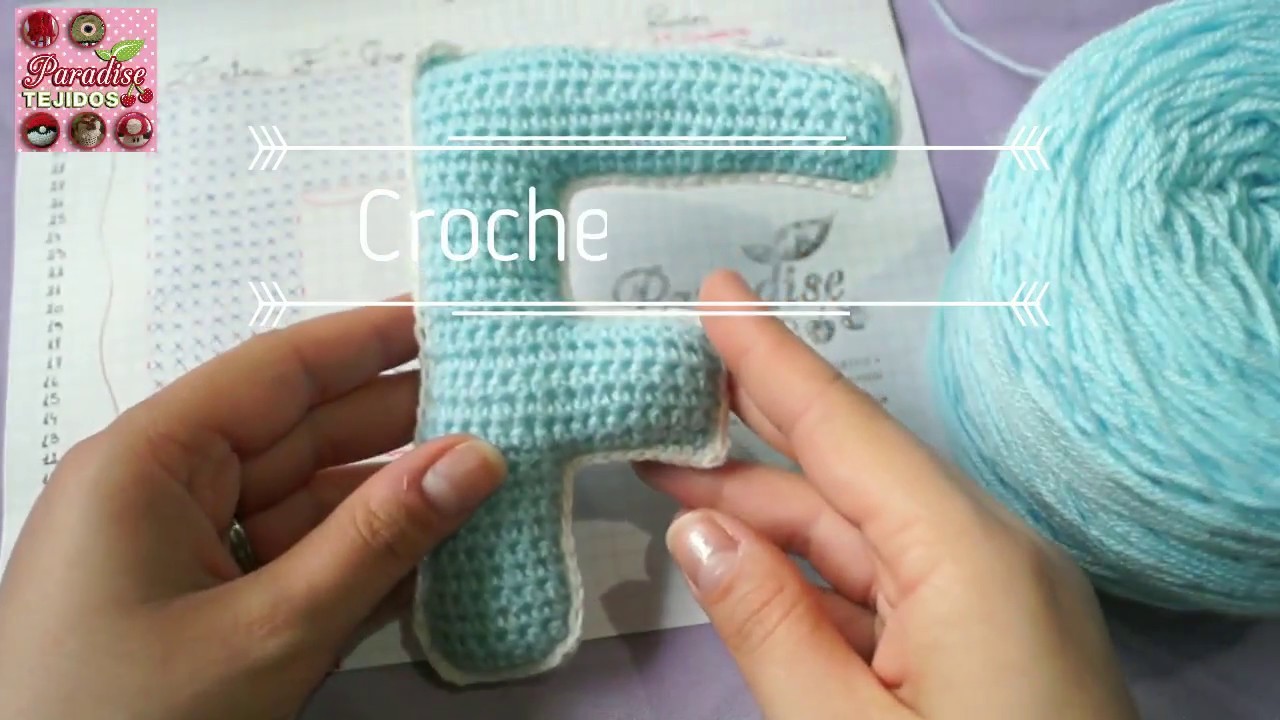 Crochet ganchillo letra F - paso a paso abecedario