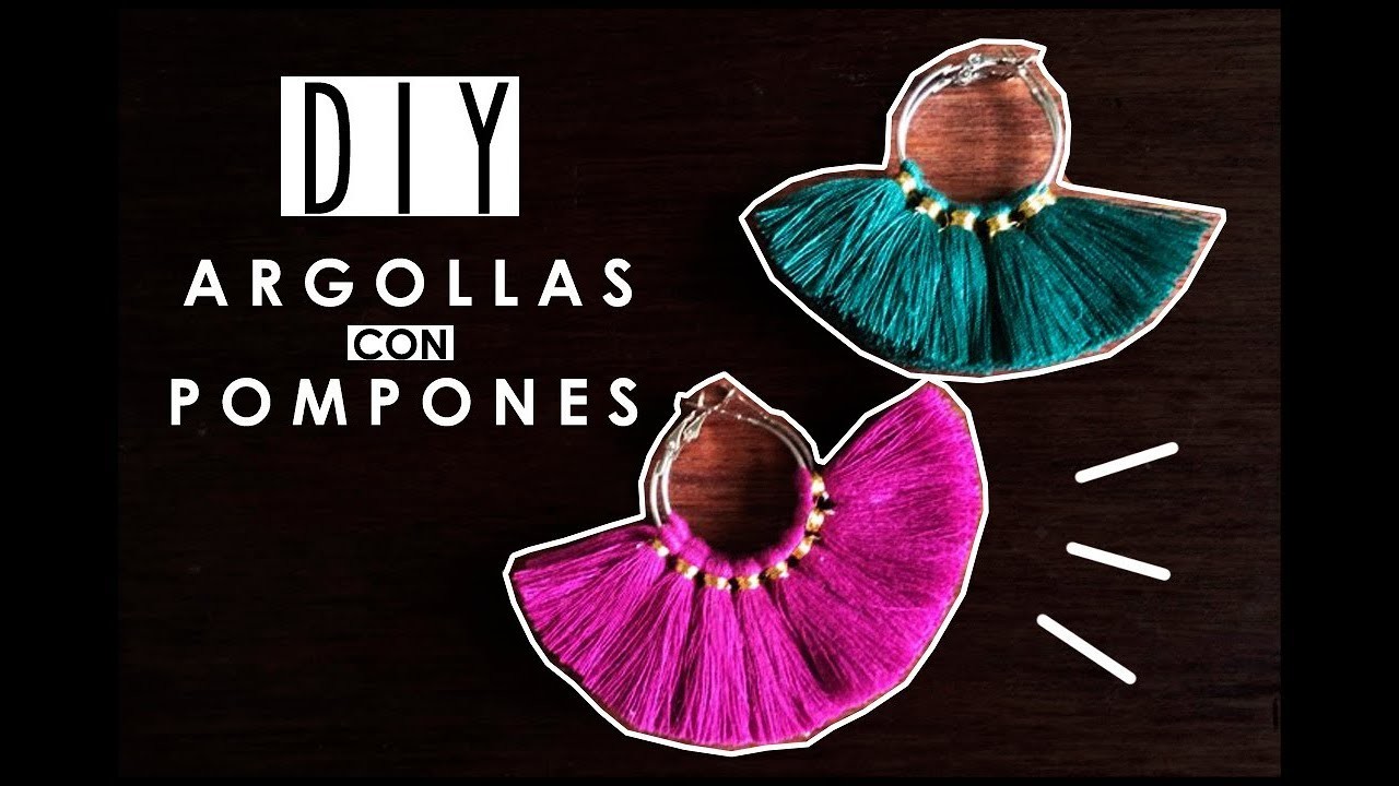 DIY - Argollas con pompones