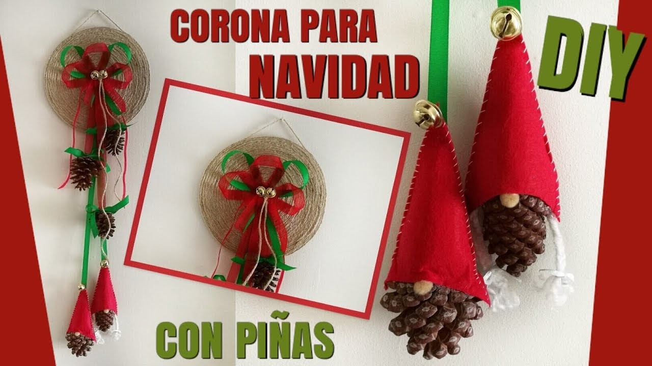 DIY: COMO HACER CORONA DE NAVIDAD CON CUERDA Y PIÑAS | EASY PINECONE WREATH | SCANDINAVIAN GNOMES