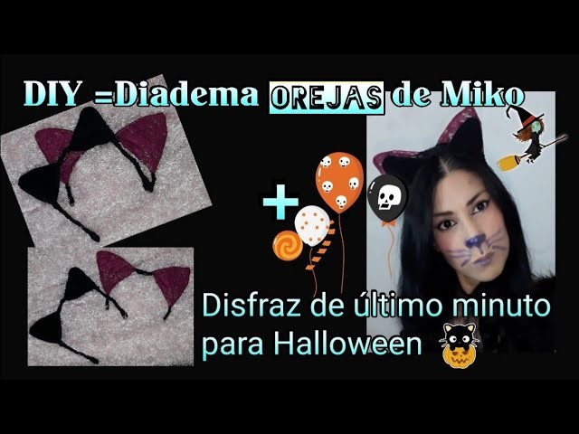 DIY=Como hacer una Diadema de orejas de Miko + disfraz de ultimo minuto para Halloween