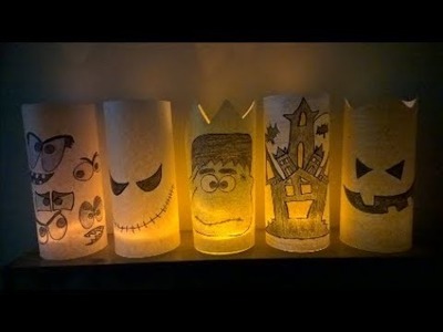 DIY Lámparas para Halloween,día de muertos, etc.  hechas con folios.