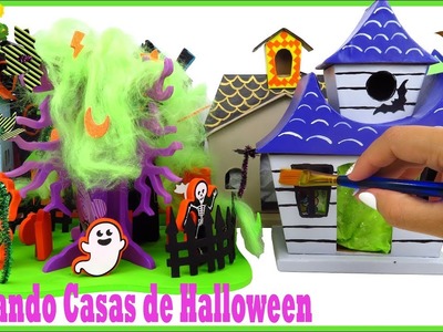 DIY Pintando Casas de Halloween para Fiesta de Muñequitas LOL