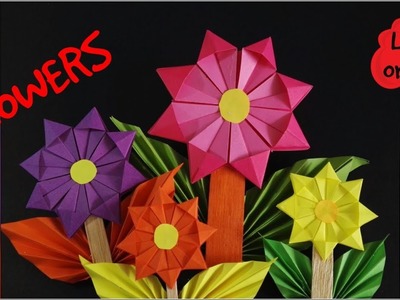 Flowers. Flores - Origami - How to make flowers. Còmo hacer flores