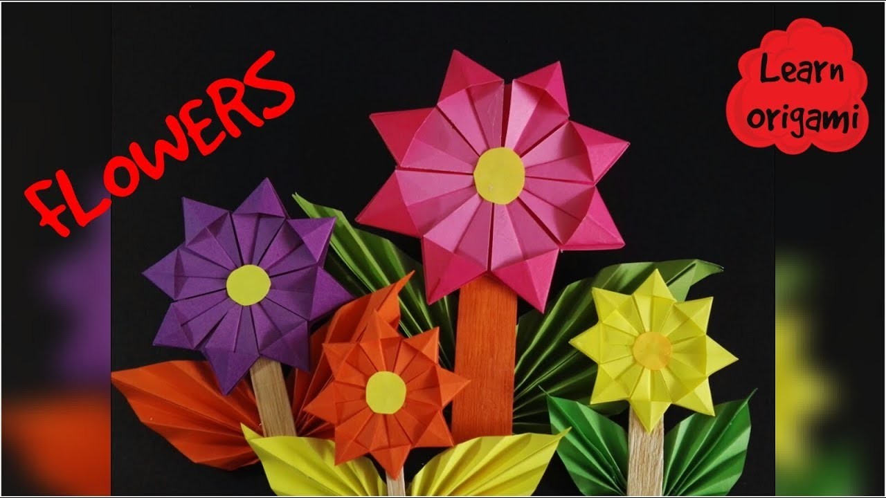 Flowers. Flores - Origami - How to make flowers. Còmo hacer flores