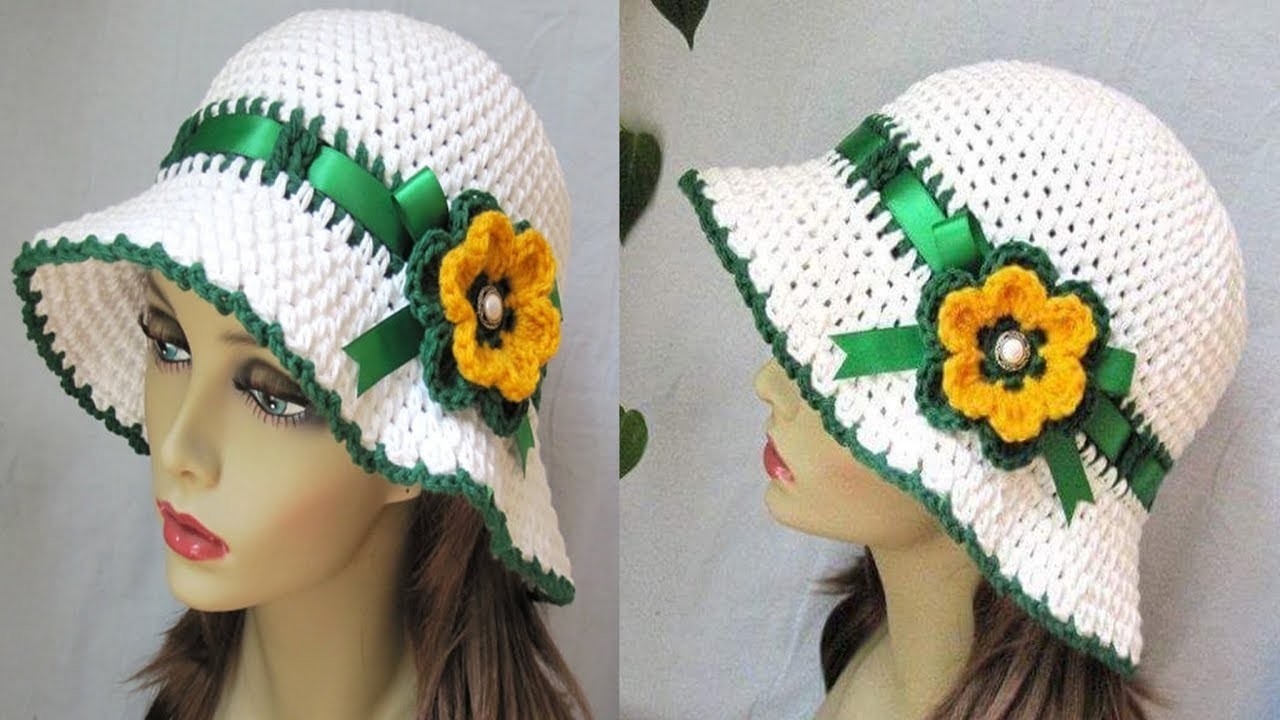 Hermoso Sombrero de Mujer Tejido a Crochet