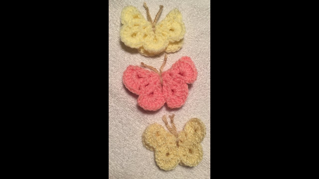 Mariposa tejida a crochet, butterfly a crochet