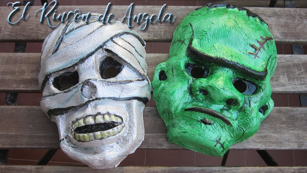 Mascaras de la momia y frankenstein para halloween- Diy manualidades-Dia de los muertos
