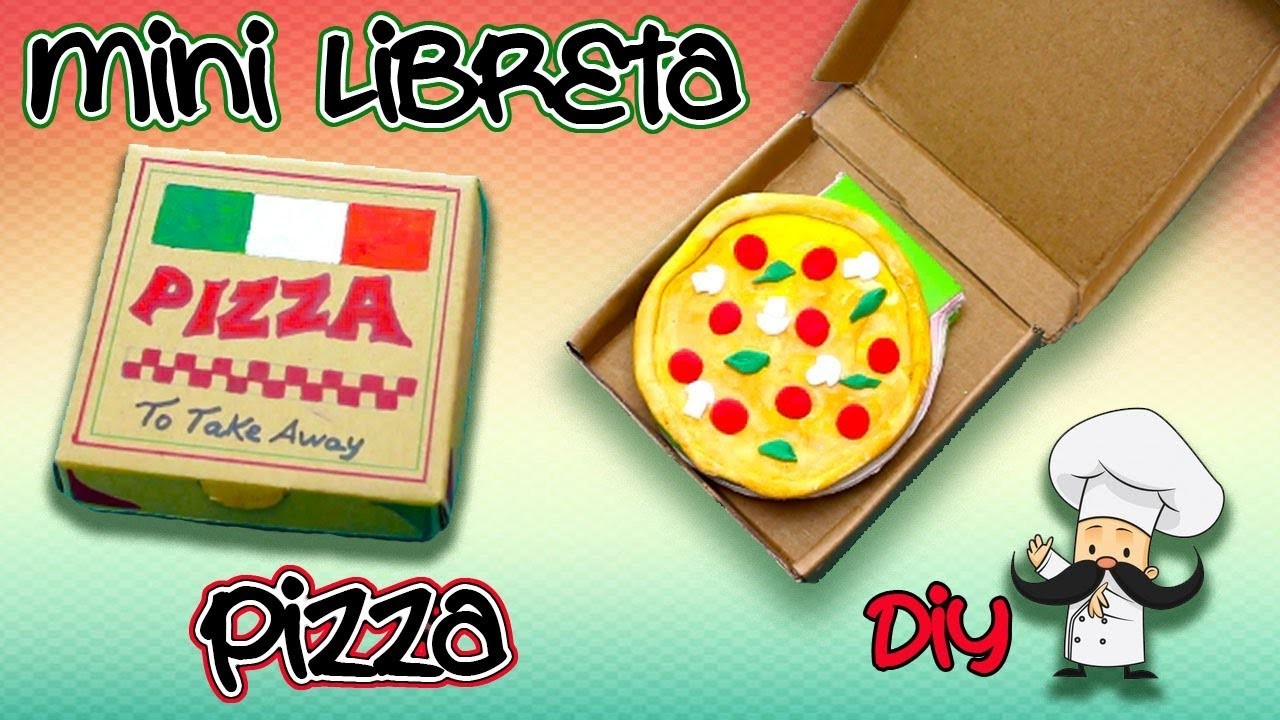 Mini libreta PIZZA con caja de pizza | Manualidades fáciles para niños.| Útiles escolares miniatura