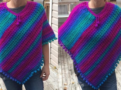 PONCHO DE MUJER _ TEJIDO A GANCHILLO