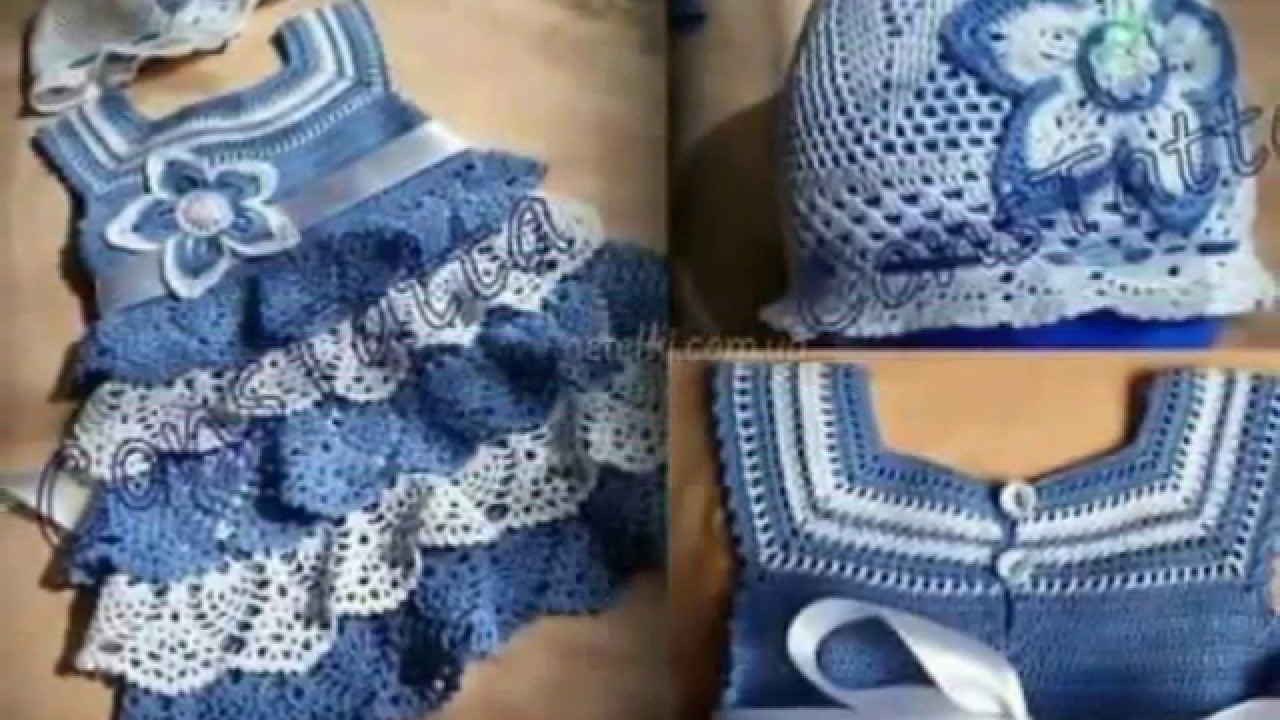 Precioso vestido para niñas tejido al crochet - patrones