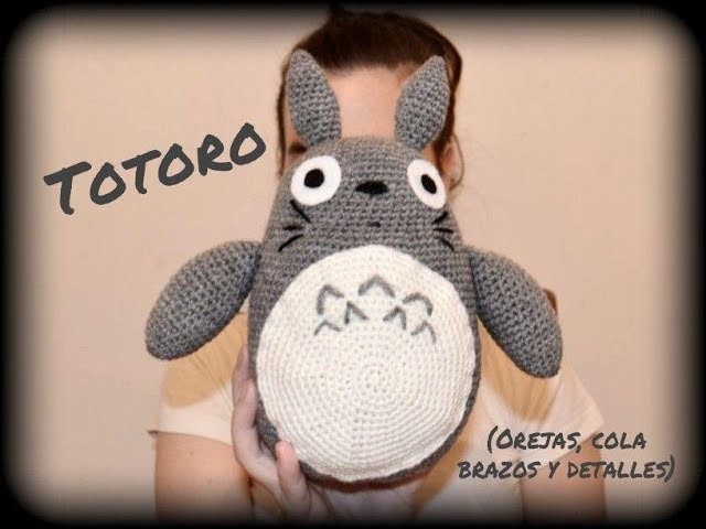 Totoro (orejas, cola, brazos y detalles) || Crochet o ganchillo.