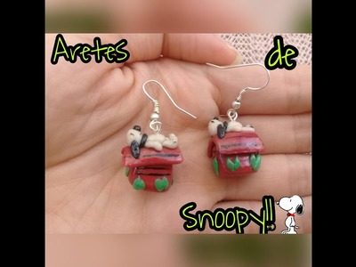 Tutorial: Aretes de Snoopy!!.Snoopy Earrings!!