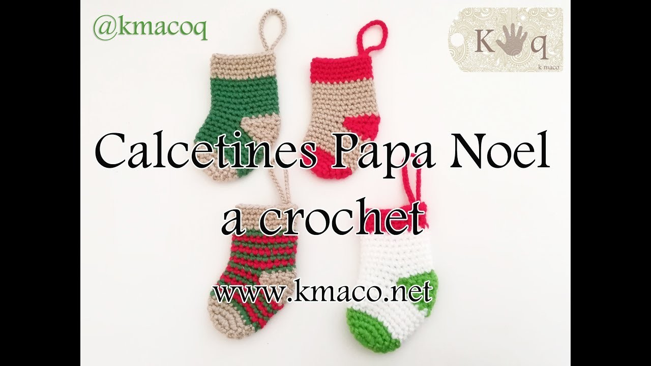 Tutorial Crochet: Calcetín, media o bota de Papa Noel. How to Crochet a Christmas Stocking.