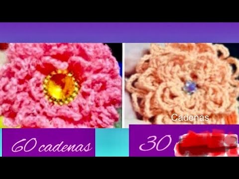 Vídeo 1- Del tejido fácil de las flores ???? + Cadenas más Bellas flores ????‍♀️????????????????Gracias