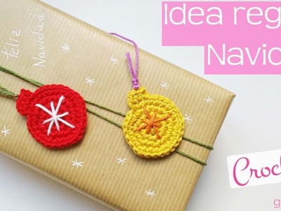 Bolitas de Navidad de ganchillo para envolver los regalos. Your gifts, with crochet.