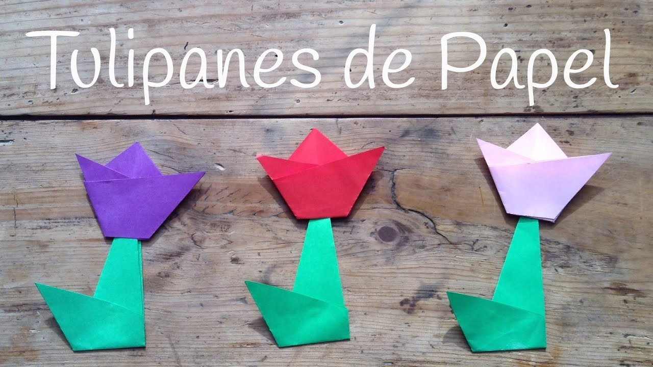 TULIPAN de papel paso a paso  | Origami fácil para niños