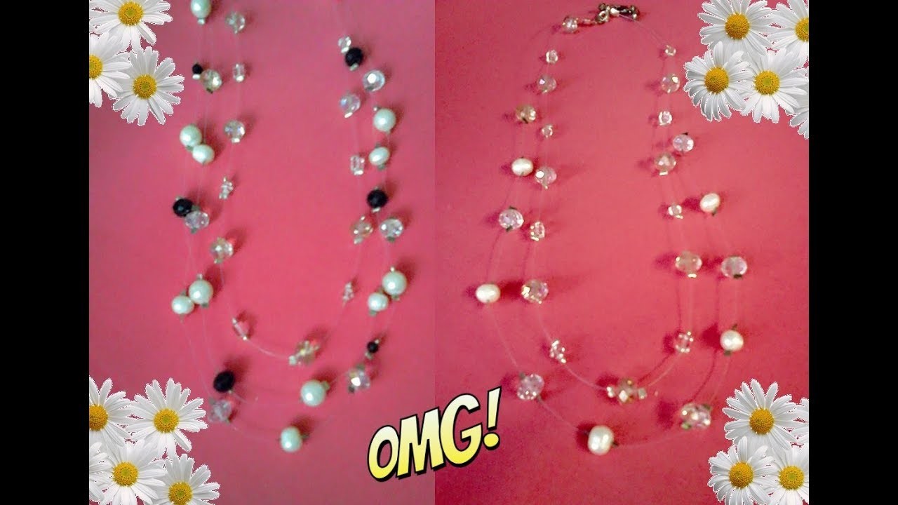 Collar de perlas flotantes-Floating beads necklace