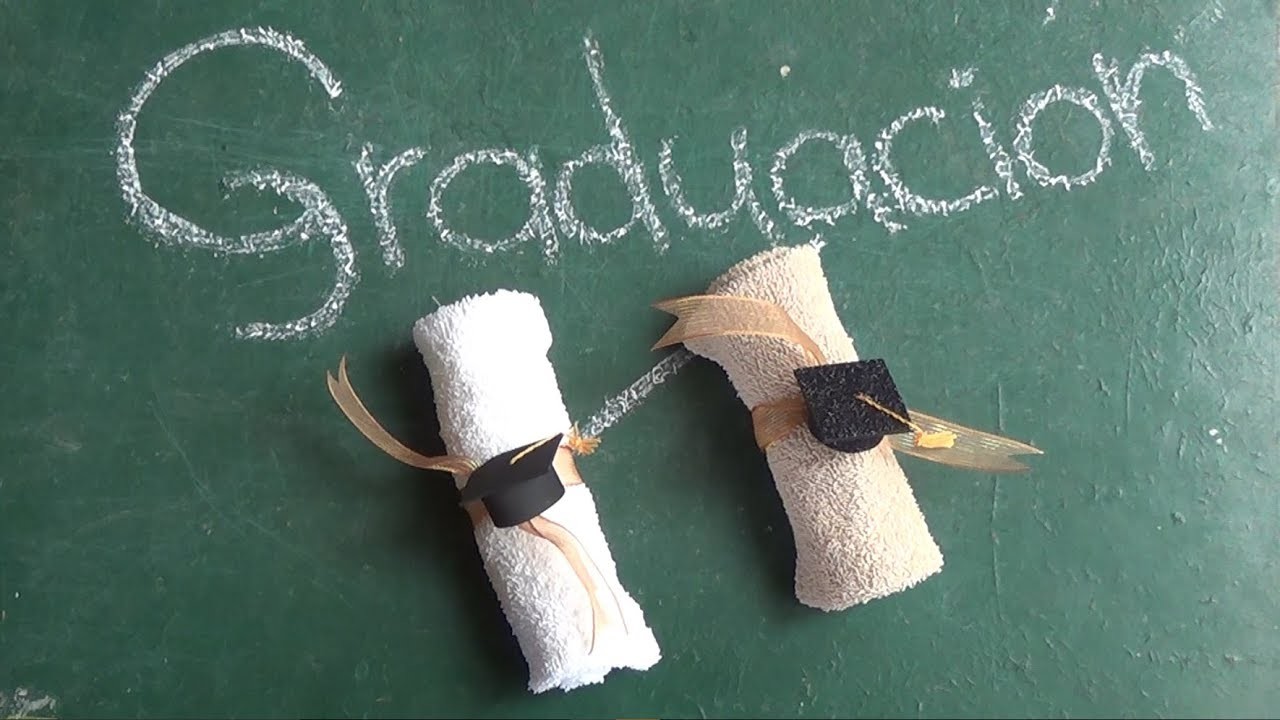 Diplomas de toalla Para Graduación.  DIY