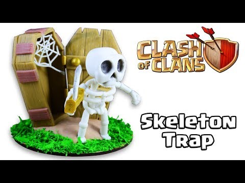 How to Make Skeleton Trap | Clash of Clans | Cold Porcelain. Polymer Clay Tutorial