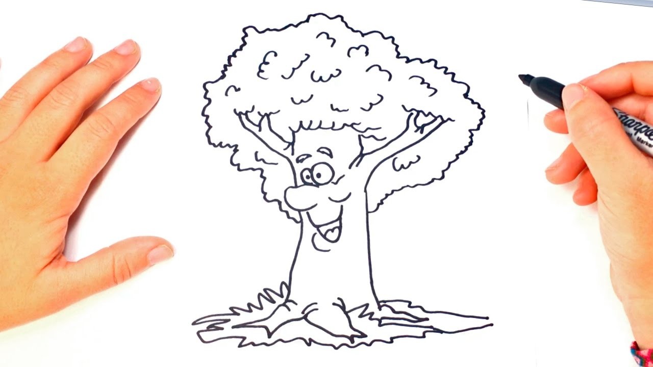 Como dibujar un Arbol para niños | Dibujo de Arbol paso a paso