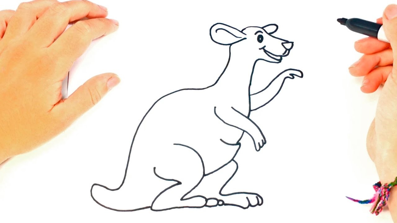 Como dibujar un Canguro para niños | Dibujo de Canguro paso a paso