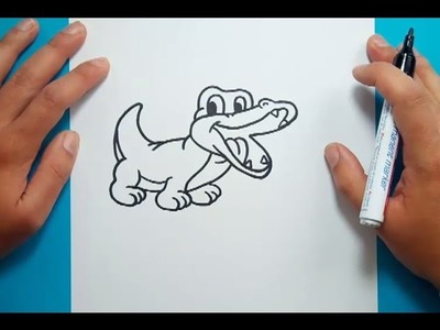 Como dibujar un cocodrilo paso a paso | How to draw a crocodile
