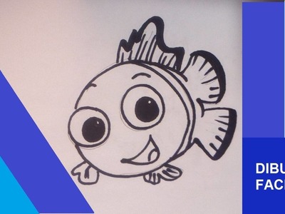 Como dibujar un pez payaso facil paso a paso- How to draw a clown fish easy step by step