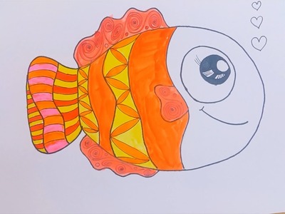 Como Dibujar y Colorear Un Pez de Colores - Dibujos Para Niños. FunKeep