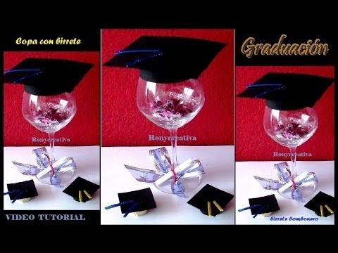 Cómo hacer copa decorada para graduación. DIY grad cup