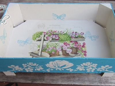 Como reciclar cajas de fresas con decoupage y pintura chalk