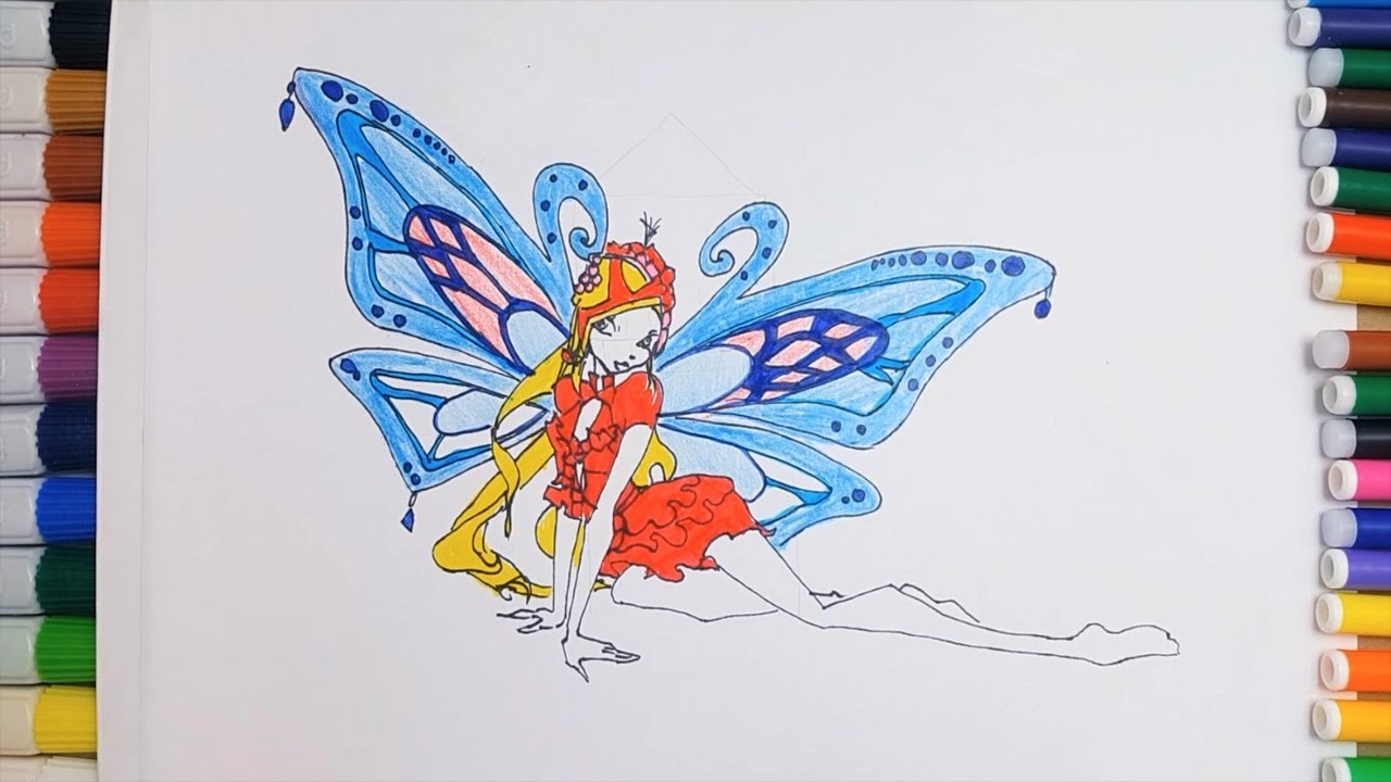 Dibuja y Colorea Una Mariposa de Arco Iris - Learn Colors - Dibujos Para Niños. FunKeep