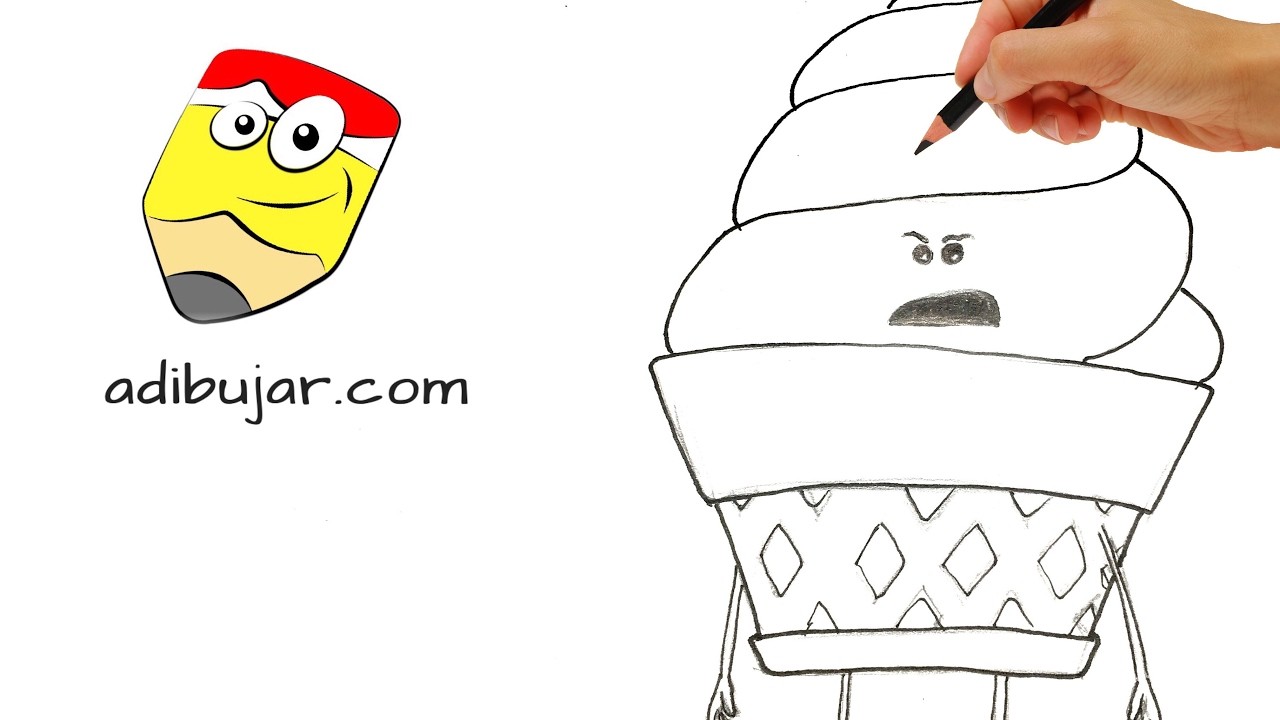 Emoji: La película - Cómo dibujar a Helado (IceCream). Dibujos paso a paso #emojilapeli #emojimovie
