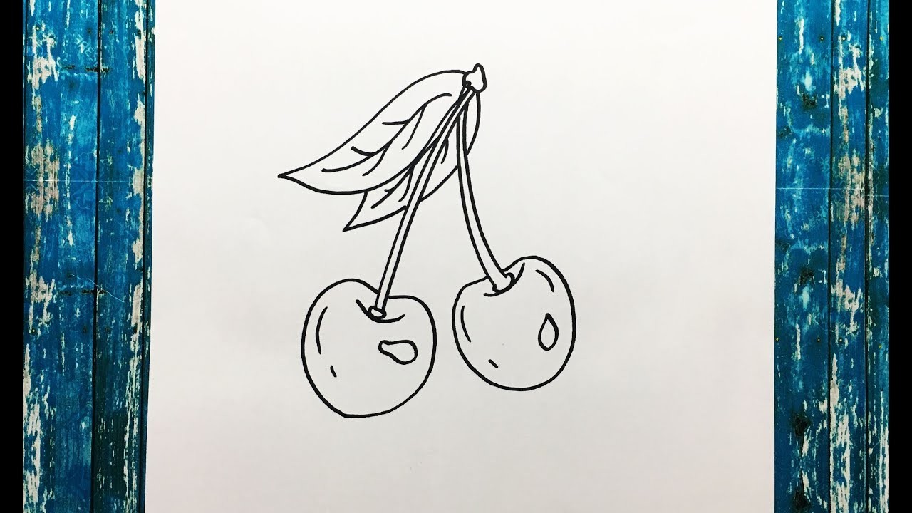 How To Draw a Cherries | Cómo Dibujar Cerezas Paso a Paso (Fácil y Rápido)